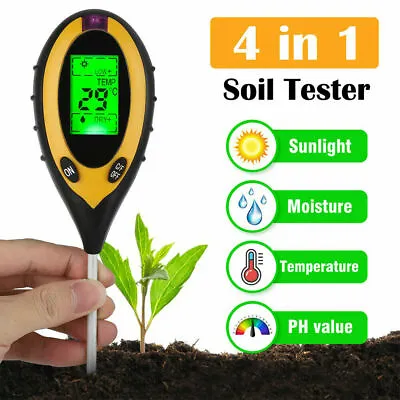 4-in-1 Soil Tester Meter For Garden Lawn Plant Moisture/Light/pH Sensor Tool US • $14.99