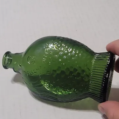 Wheaton NJ  Dr. Fisch's Bitters Green 5  Fish Glass Bottle Vtg Apothecary Jar • $14.95