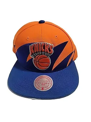 Mitchell & Ness Sharktooth New York Knicks Orange OSFM Adjustable Snapback Hat • $23.99