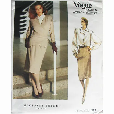 Vogue 1770 Size 12 American Designer Geoffrey Beene Jacket Skirt Blouse Uncut • $24.99