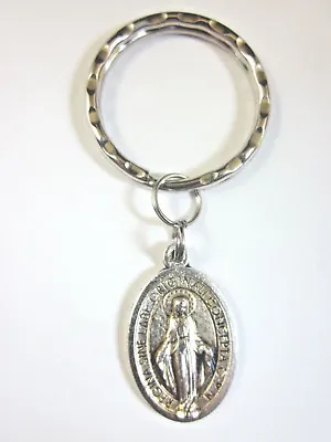 Latin Miraculous Medal 1  Key Ring Italy Gift Box & Prayer Card • $12.95