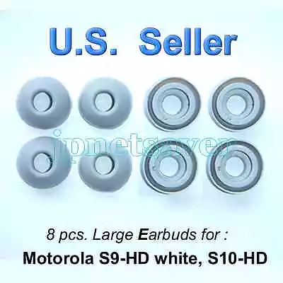 8 Large Gray Motorola S9-HD S10-HD Replacement Earbuds - Motorokr Eargel Eartips • $7.25