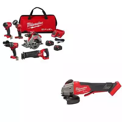 Milwaukee 3697-25 M18 FUEL 5-Tool Combo Kit W/ FREE 2888-20 M18 FUEL Grinder • $820.40