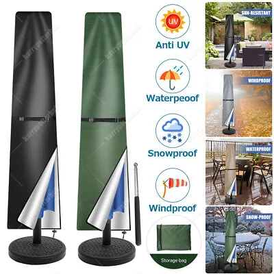 £6.69 • Buy Parasol Cover With Zip Outdoor Garden Waterproof Patio Umbrella Cover With Rod