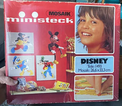 Walt Disney Ministeck Mosaik Prestofix Mickey Mouse Vintage Game Western Germany • $19.99