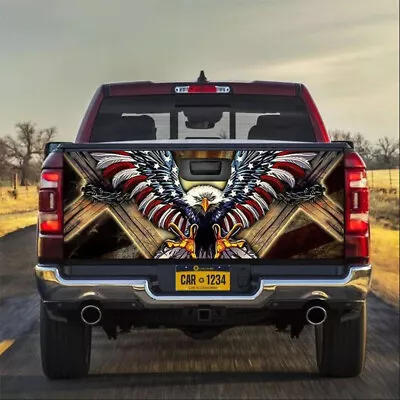 Eagle Flag America Patriotic Tailgate Wrap Vinyl Graphic Decal Sticker Truck Us • $44.99