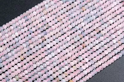 3x2MM Natural Beryl Morganite Aquamarine Grade AA Faceted Rondelle Beads 15  • $8.32