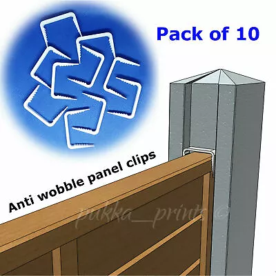 £9.89 • Buy Fence Panel Anti Wobble Knocking Clips Brackets Wedges For Concrete Slotted Post
