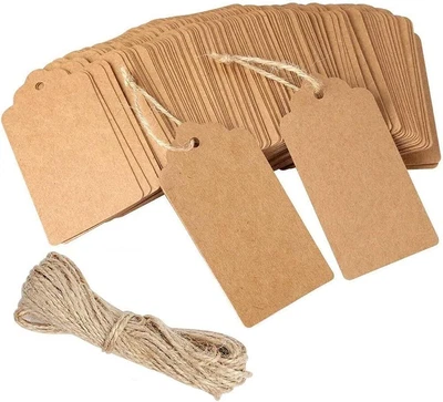 £5.99 • Buy Kraft Paper Tags Brown Card 100 PCS Gift Tags For Presents Christmas Decoration