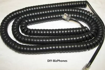 PowerTouch Dark Gray Long Handset Cord PT390 Phone Receiver Curly Aastra 25Ft • $8.49