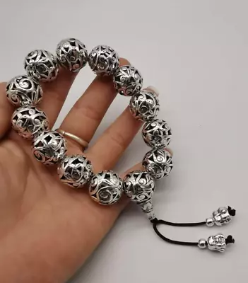 Fashion Popular Series Miao Silver Hollow Craft Beads Bracelet • $9.99