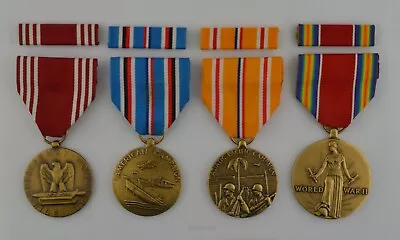 4 WWII Army Medals & Ribbon Bars Pacific Service - World War Two Ww2- Full Size  • $69.95