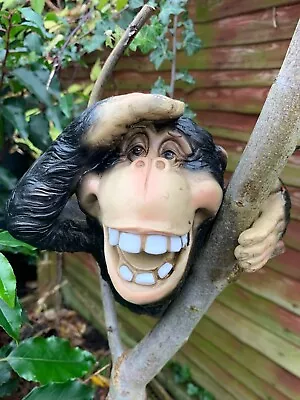 Monkey Ape Gorilla Tree Peeker Garden Decor Ornament Figure Hugger Sculpture NEW • £10.99