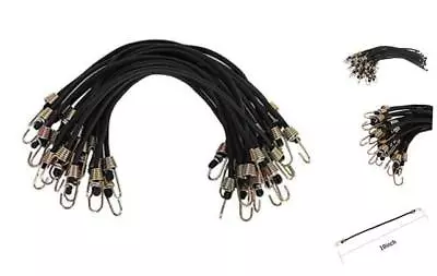 10-Inch Mini Bungee Cords 20 Pieces Rubber Stretchy Bungee Cords With Black • $21.31