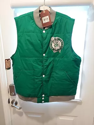 Boston Celtics NBA Mitchell & Ness Hardwood Classics Puffer Vest Men 2XL NWT VTG • $75