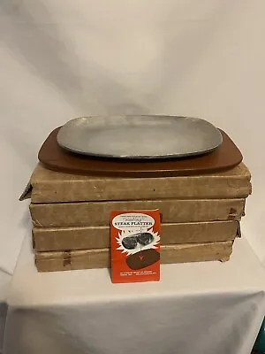 4 Vintage Sizzling Steak Platter No. 914R CB By A C Fabricators- Original Boxes • $50