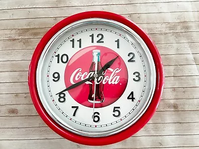 Coca-Cola Vintage Retro Diners Style Metal Wall Clock 9  Round New Out Of Box • $34.99