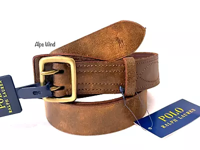 Polo Ralph Lauren Men's Size-42 Garrison Double-Prong Leather Belt  NWT$110 • $54.99