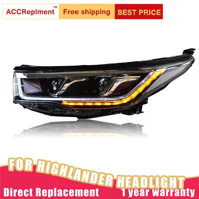 Headlights Assembly For Toyota Highlander 2014-2016 Led Lens Projector LED DRL • $598.04