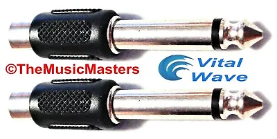 (2) 1/4  Male Mono Plug To Single RCA Jack (F) Audio Cable Cord Adapter VWLTW • $6.99