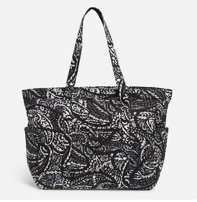 Vera Bradley Vera Tote Bag Purse Paisley Noir Black White  NWT • $71