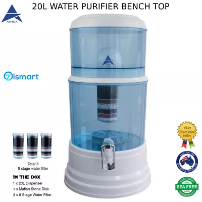 $127 • Buy Aimex Water Filter Bottle Purifier 8 Stage Ceramic 16L/20L Bench Top Dispenser 
