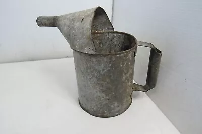 Vintage Galvanized Oil Fill Can With Pour Spout Holds About 1.5 Quarts • $12.99