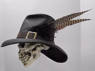 Vanhelsing Leather Hat Pirate Feather Costume Cosplay Reenactment  Medieval • $139