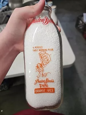 Vintage Risque Milk & Orange Juice Bottle - Shadowbrook Dairy - Tunkhannock PA • $15