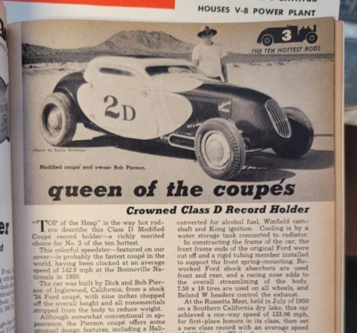 $19.51 • Buy 1951 HOT RODs RAce Sports CArs BONNEVILLE RAcing Vtg FlAtheAds SccA SctA Auto V8