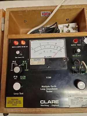 Vintage Clare High Multiple Earth Loop Impedence Tester V144 Inc Vat  • £74.99