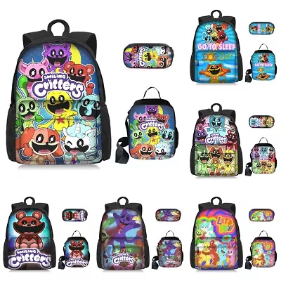 NEW 3Pcs Smiling Critters Schoolbag Lunch Bag Pencil Case Backpack Kids Gift • $34.59