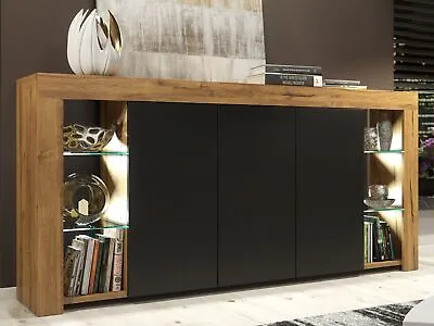 Cabinet Cupboard  164cm Sideboard TV Unit High Gloss/Matt Doors With Free LED • £179.99