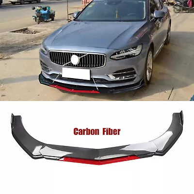 Front Bumper Lip Splitter Spoiler Body Kit Carbon Fiber For Volvo S40 S60 S80 • $79.99