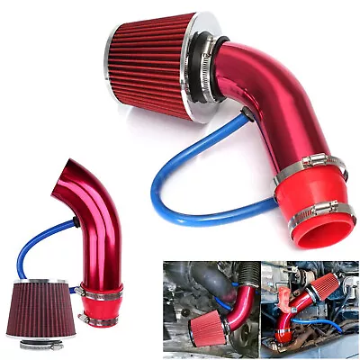 Red 3  Cold Air Intake Filter Induction Kit Pipe Power Flow Hose System US New • $28.89