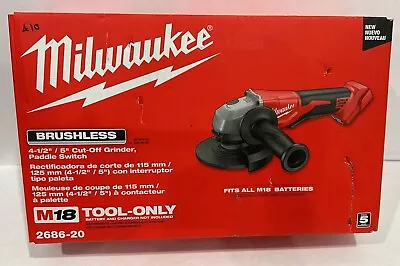 Milwaukee 2686-20 M18 BRUSHLESS 4-1/12 /5 Grinder Paddle Switch (Tool Only)(A10) • $99.99