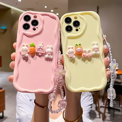 For IPhone Samsung OPPO Macaron Case Cute Edge +Chain Silicone Phone Cover Girl • £4.68