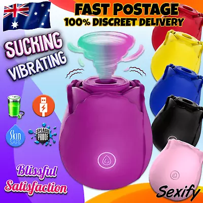 $36.95 • Buy Sucking Vibrator Rose Clitoris Dildo Tongue Clit Stimulator Sucker Woman Sex Toy