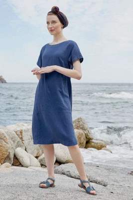 £56.25 • Buy Seasalt Women's Dress - Blue Primary Linen Dress - Regular - Yacht