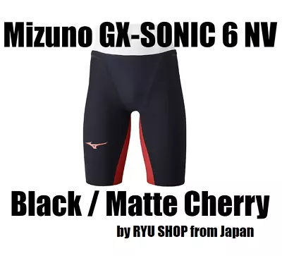 MIZUNO GX SONIC 6 NV N2MBA501 96 Black / Matte Cherry Swimsuits Men • $299