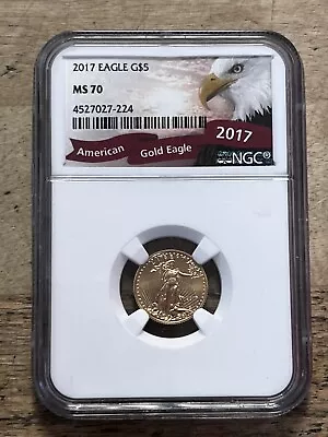 2017 $5 Gold American Eagle 1/10 Oz NGC MS70 Bald Eagle Label • $299