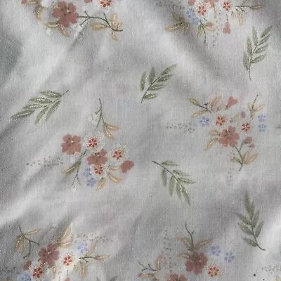 M&S Vintage St Michael Frilled Floral Double/King Sized Flat Sheet • £10