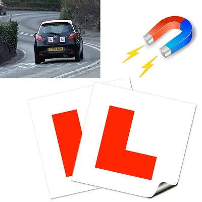 2 X FULLY Magnetic Exterior Car New Learner L Plates - Secure & Safe • £2.99