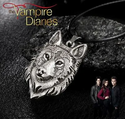 The Vampire Diaries Antique Finish Tibetan Wolf’s Head Pendant & Leather Chain • $10.67