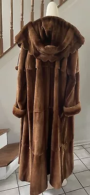 Sheared Mink Fur Huge Collar Fur Coat  • $2000
