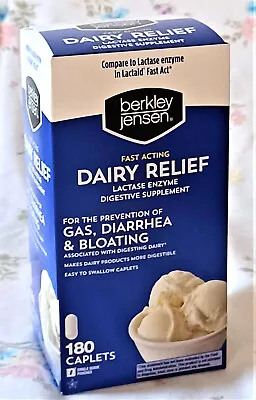 $26.99 • Buy Berkley Jensen Fast Acting Dairy Relief Lactase Enzyme 180 Caplets Lactaid