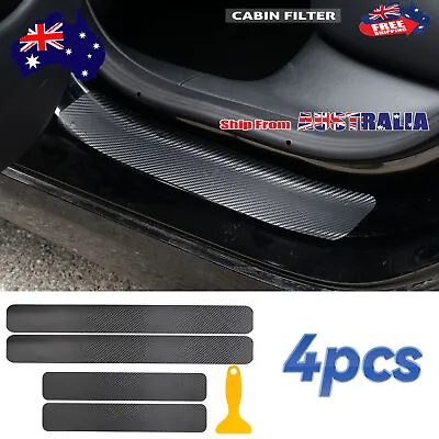 X4Carbon Fiber Car Door Plate Sill Scuff Cover Anti Scratch Sticker Accessories • $10.49
