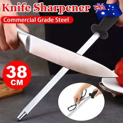 38CM Knife Sharpener Rod Stainless Knives Sharpening Steel Stone System Butcher • $11.45