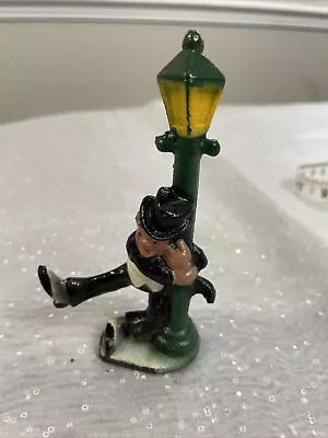 Vintage Cast Iron Bottle Opener Figure Drink Man Holding On Lamppost 4.25”x2. • $40
