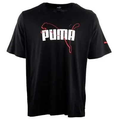 Puma Entwined Crew Neck Short Sleeve T-Shirt Big Tall Mens Black Casual Tops 847 • $12.99